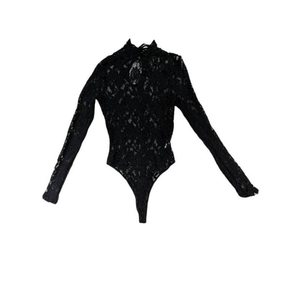 Iris Sheer Lace Bodysuit Womens S Black Whimsigoth Fairy Dark Coquette Vampire